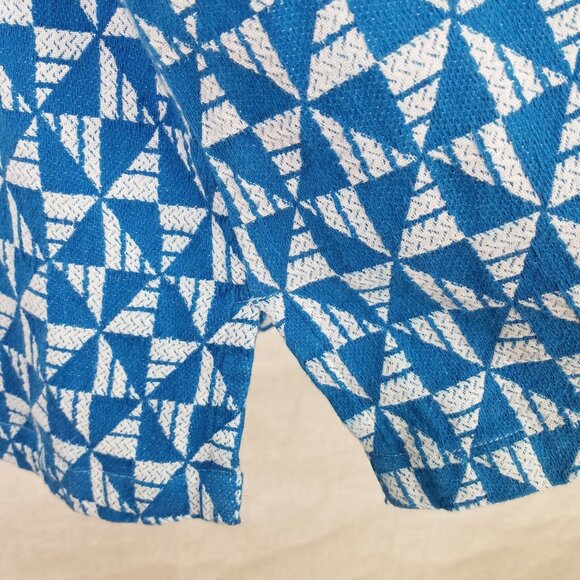 Soft Surroundings Narah Tunic Womens XL Geometric Knit 3/4 Puff Sleeve Top Retro - Picture 6 of 13